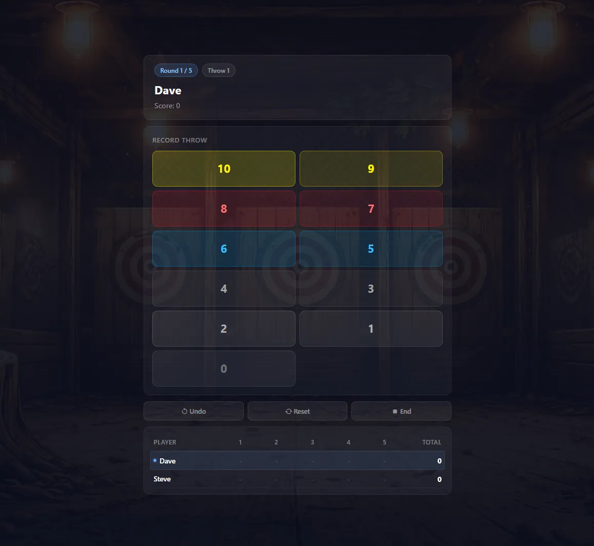 Archery - Touch Scoring Interface