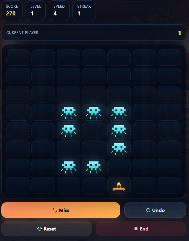 Axe Invaders - Touch Scoring Interface