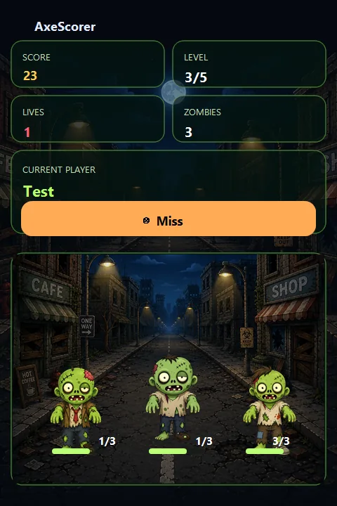 Axe Zombies - Touch Scoring Interface