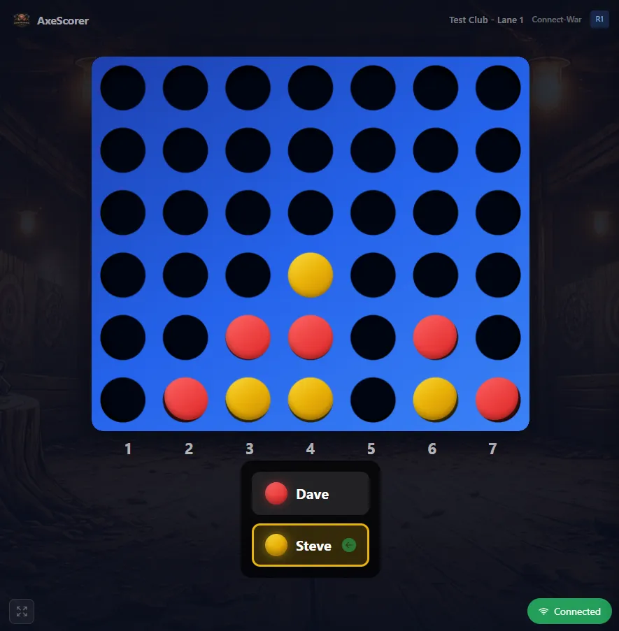 Connect War - Projected Board Display