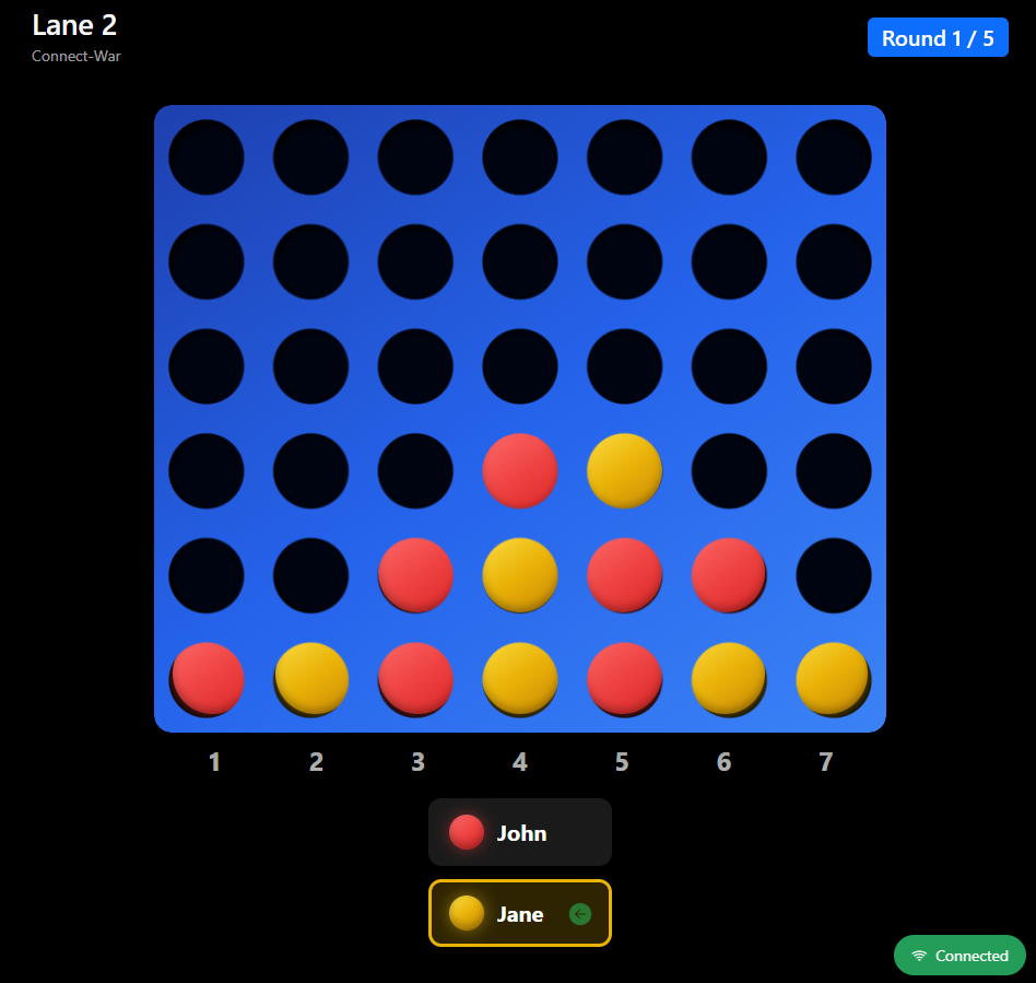 Connect War Digital Axe Throwing Game - Electronic Scoreboard