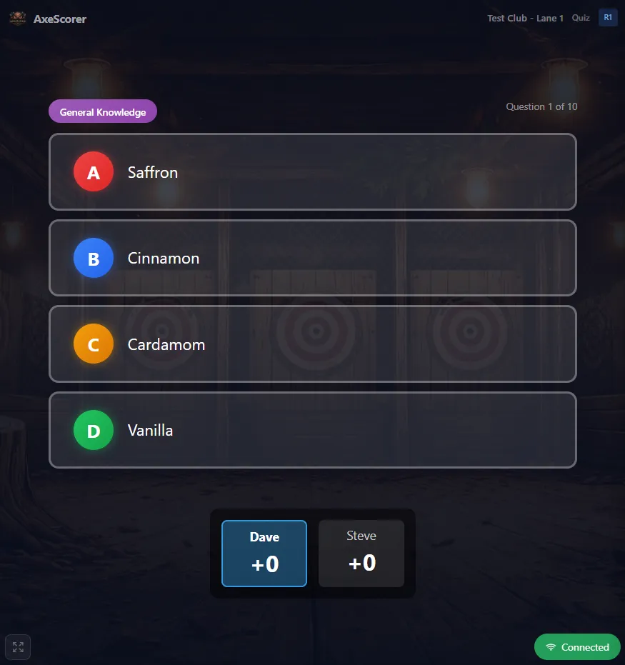 Quiz - Projected Board Display