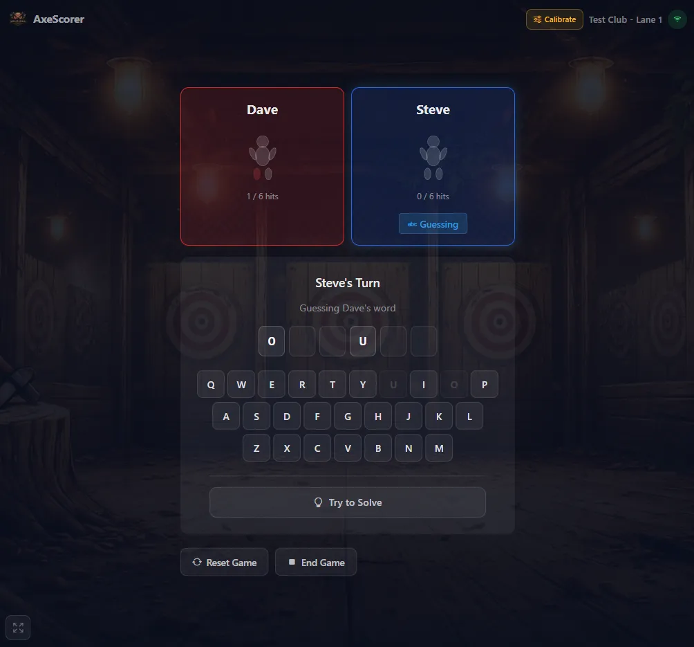 Axeman - Touch Scoring Interface