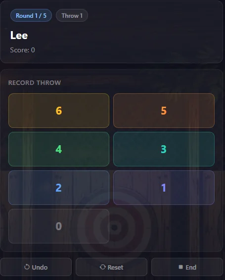 Axe Classic - Touch Scoring Interface
