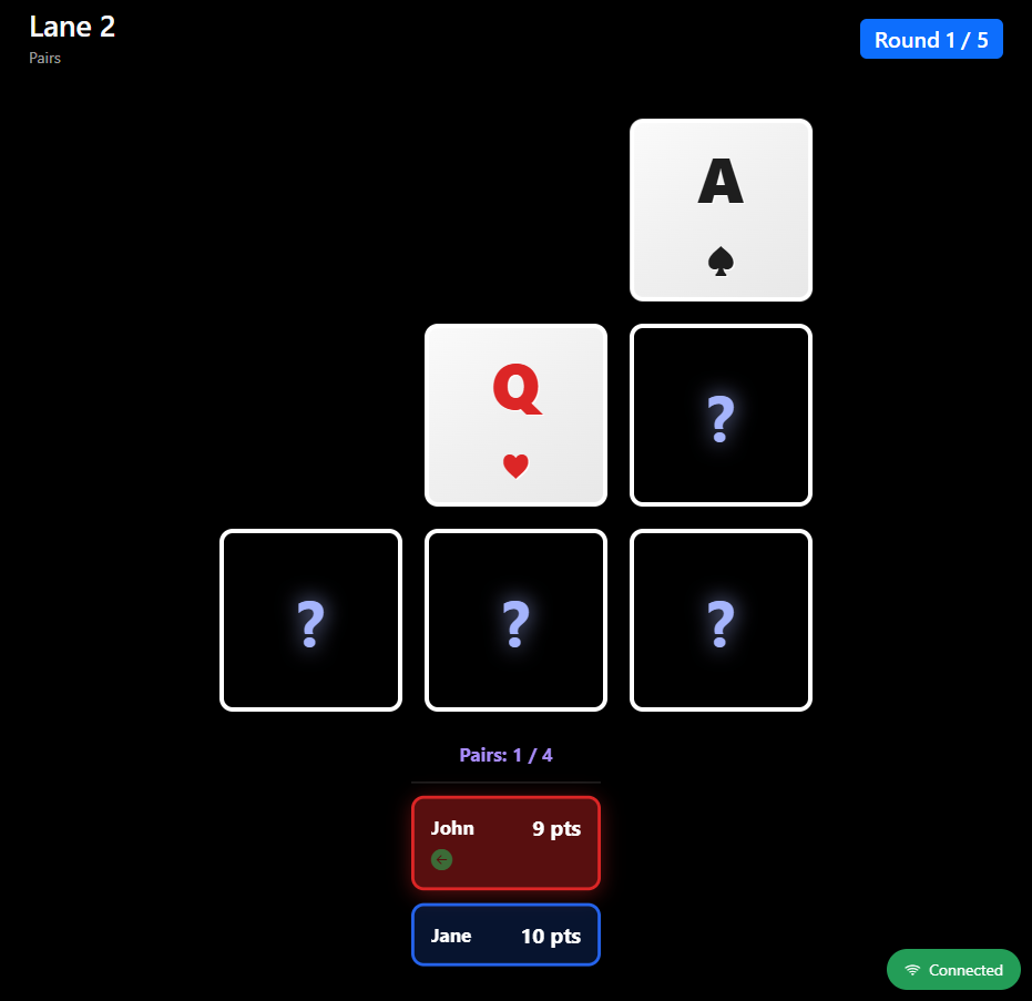 Pairs Memory Digital Axe Throwing Game - Interactive Target