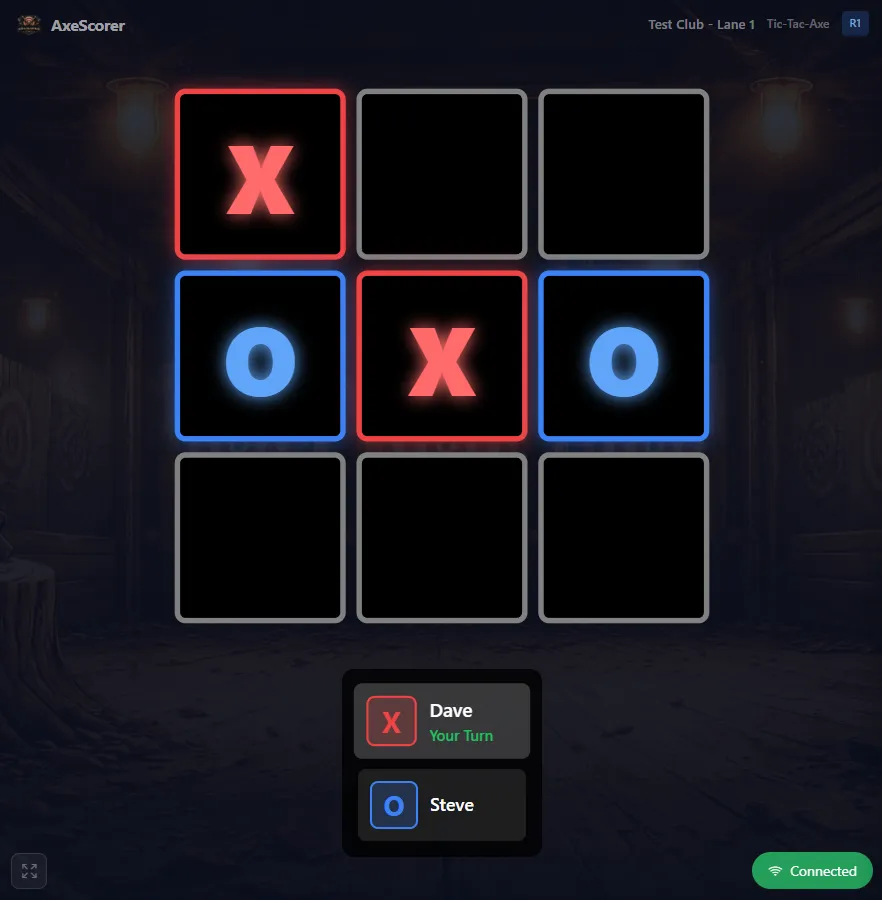 Tic-Tac-Axe - Projected Board Display