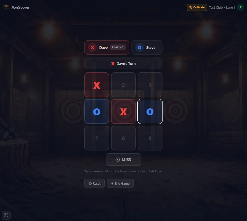 Tic-Tac-Axe - Touch Scoring Interface