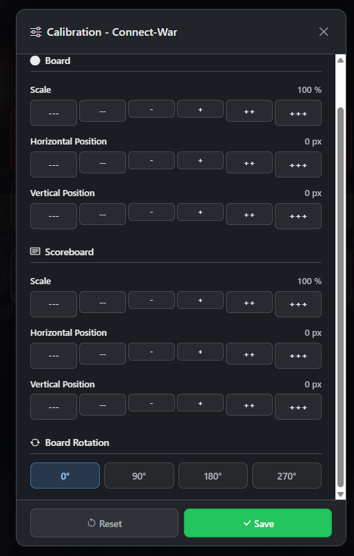 Calibrating target position on the projector